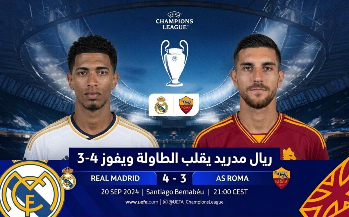ريال مدريد يقلب الطاولة على روما ويفوز 4-3 في دوري أبطال أوروبا